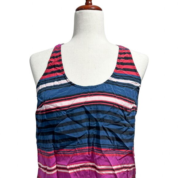 Joie Silk Shirt Size Medium Striped T-Back Boho Preppy Sleeveless Tank Top (6) - Picture 8 of 8